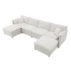 YOOCOZZ Modular Sectional Sofa with Double Cushions and Ottomans-Cream - 2 of 4