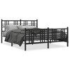 vidaXL Metal Bed Frame without Mattress with Footboard Black 59.1"x78.7" - 2 of 4