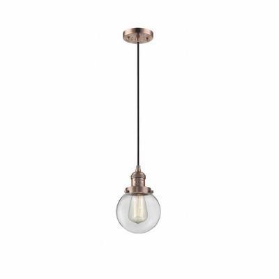 Beacon - 1 Light Cord Hung Mini Pendant In Industrial Style-9.5 Inches Tall and 6 Inches Wide