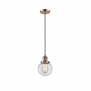 Beacon - 1 Light Cord Hung Mini Pendant In Industrial Style-9.5 Inches Tall and 6 Inches Wide - 1 of 1