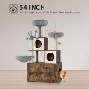 Modern 2-in-1 Cat Tree & Hidden Litter Box Enclosure – Wooden Tower with Condo, Hammock, Scratching Post, Plush Perch & Removable Pompoms - 2 of 4