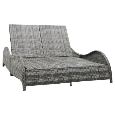 Sun Lounger Gray and dark gray  vidaXL