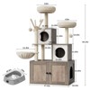 2-in-1 Modern Cat Tower with Hidden Litter Box and Multiple Features - 2 of 4
