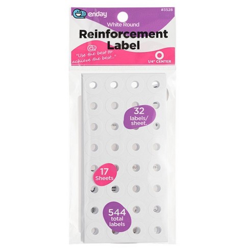 Enday White Reinforcement Label 544 Labels Per Pack