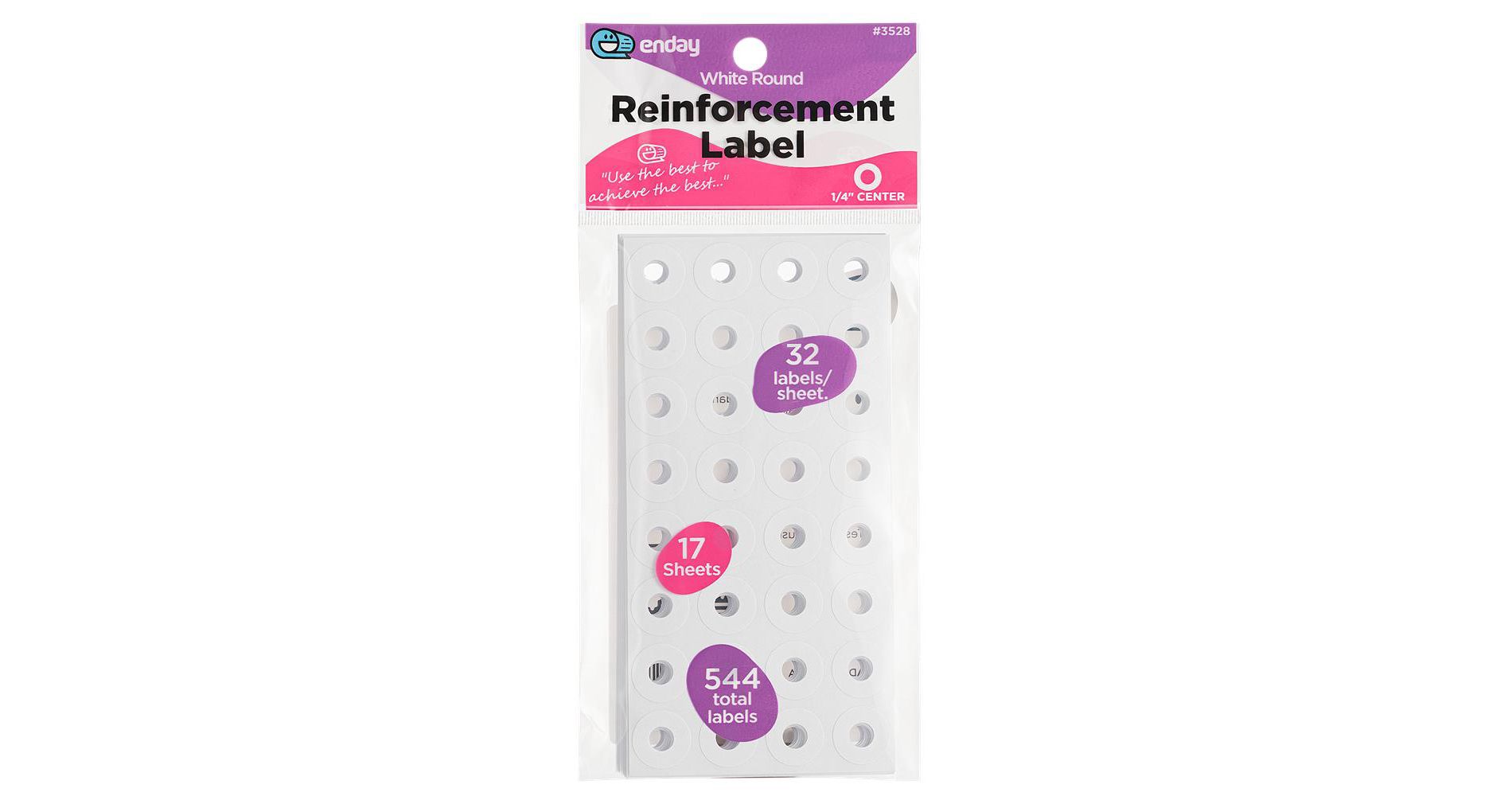 Enday White Reinforcement Label 544 Labels Per Pack