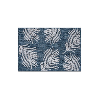 World Rug Gallery Contemporary Palm Leaves Textured Flat Weave Indoor/Outdoor Area Rug