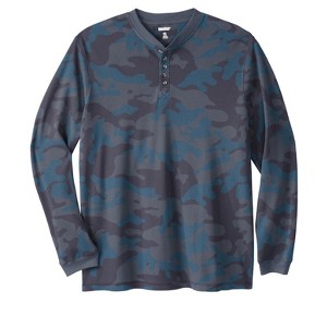 KingSize Tall Waffle-Knit Thermal Henley Tee Big - 1 of 4