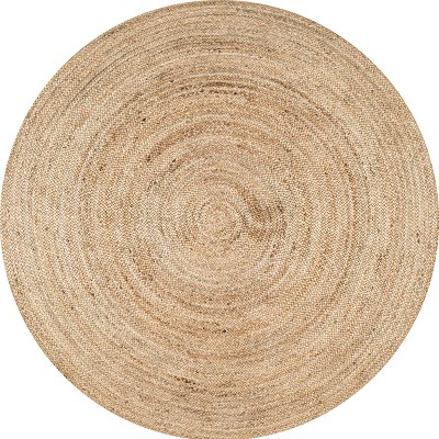 Nuloom 4 Round Rigo Jute Hand Woven Indoor Area Rug, Natural, Solid ...