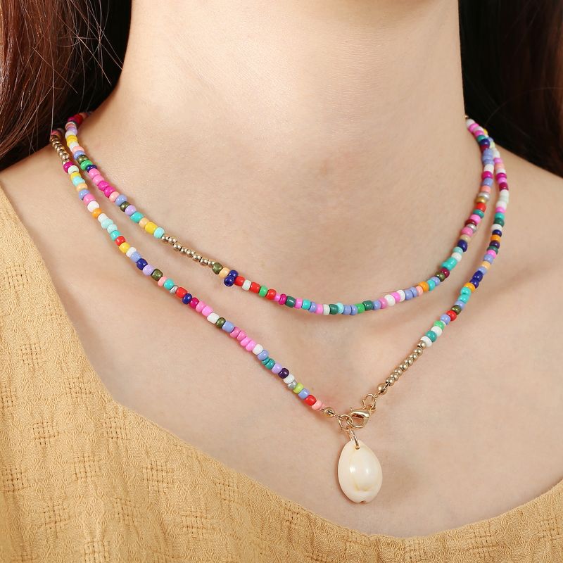 Unique Bargains Colored Beaded Necklaces Fashion Chain Necklaces for Women Ladies Alloy 1PC, 4 of 5