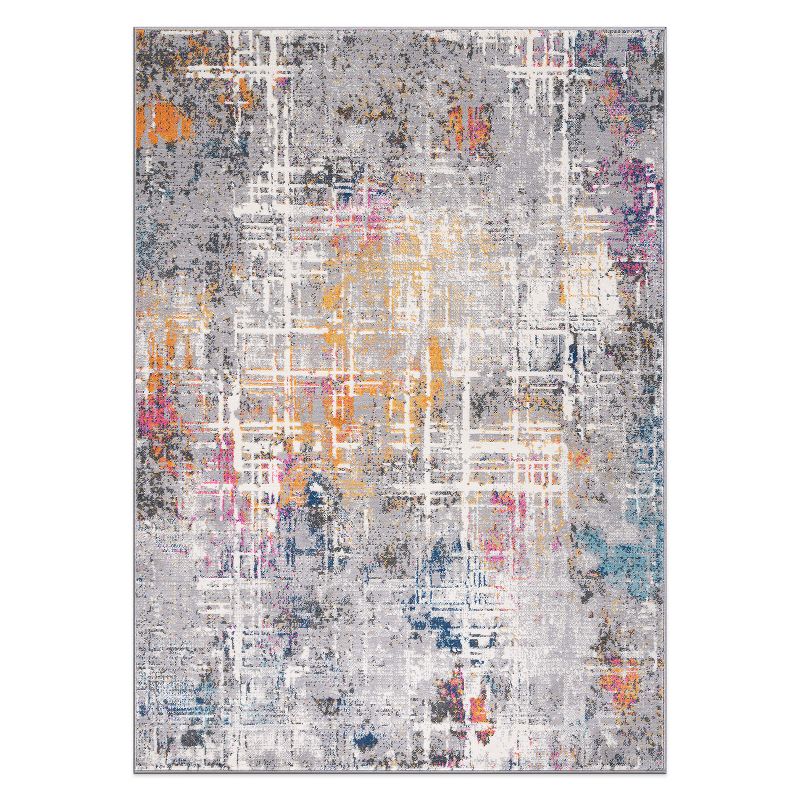 World Rug Gallery Distressed Abstract Stain Resistant Soft Area Rug, 1 of 18