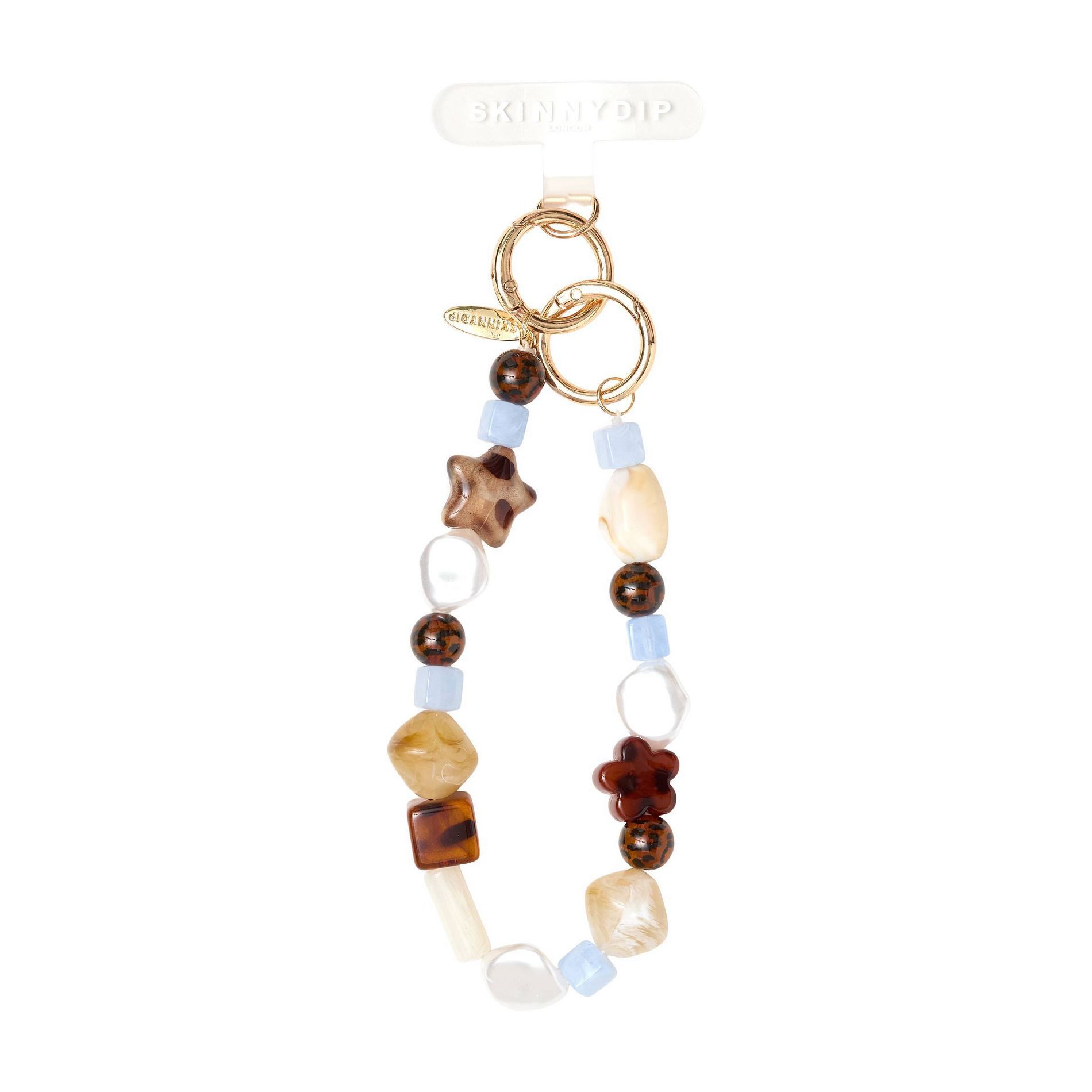 Skinnydip Chunky Tort and Blue Stars Phone Strap