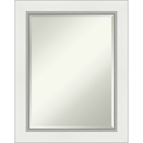 23 X 29 Eva White Silver Framed, Silver Framed Bathroom Vanity Mirror