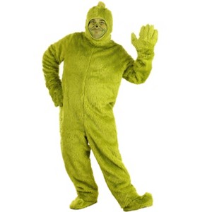 HalloweenCostumes.com Adult Dr. Seuss Grinch Plus Open Face Costume - 1 of 4