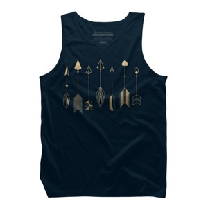 Men's Design By Humans Be Brave Little Arrow (gold) By staceyroman Tank Top - 1 of 3