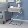 24/7 Shop At Home Vish 1 Drawer End Table with USB Port - 2 of 3