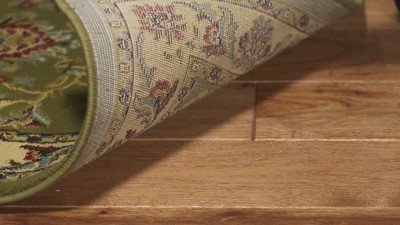 Lyndhurst Blue and Ivory Floral Border Runner Rug