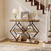 3-Tier Console Table with Storage, Entryway Table with Open Shelves & Diamond-Shaped Metal Frame, Sofa Accent Table for Hallway, Foyer, Living Room - 2 of 4