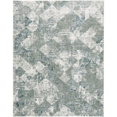 Atwell Transitional Abstract Green/Ivory Area Rug