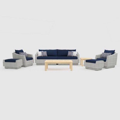 Cannes 8pc Outdoor Seating Set - Navy - RST Brands