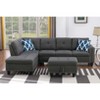 MYINDA Sectional Couches for Living Room, 98'' Modular Sectional Sofa with Ottoman and 2 Cup Holders, Dark Gray - 2 of 4