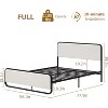 Full Size Metal Bed Frame with Curved Upholstered Headboard and Footboard, 10.3'' Underbed Space, No Box Spring Needed, Easy Assembly, Beige - 2 of 4