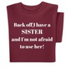 Collections Etc Back off Sister Funny Short Sleeve Novelty T-Shirt - 3 of 4