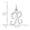 Black Bow Jewelry 14k White Gold, Sophia Collection, Small Script Initial R Pendant - 4 of 4