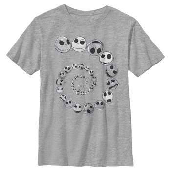 Boy's The Nightmare Before Christmas Spiral Facial Expressions and Moods Of Jack T-Shirt