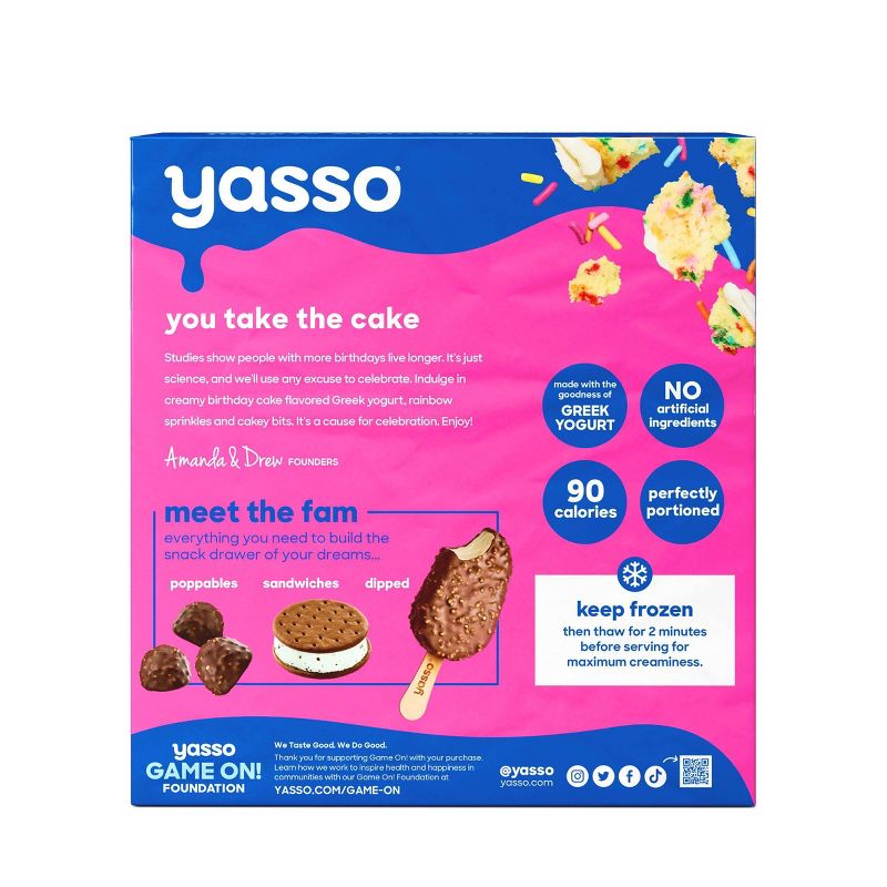 Yasso Frozen Greek Yogurt Birthday Cake Bars - 14 fl oz/4ct, 2 of 7