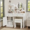 Modern Vanity Desk With LED Lighted Mirror, 3 Lighting Modes & Brightness Adjustable, Bedroom Vanity Table - 3 of 4