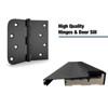 MATEERTY New Design Fiberglass Composite Door Left Hand Inswing Entrance Door Black Exterior Front Entry Doors with 4-9/16 Frame - 4 of 4