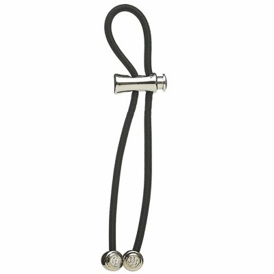 Pulleez Silver Metal with Crystal Charms on a Black Elastic Hair Tie, 1 each