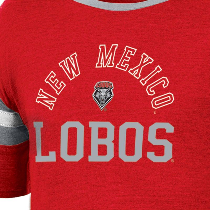 NCAA New Mexico Lobos Girls&#39; Short Sleeve Striped Shirt, 3 of 4