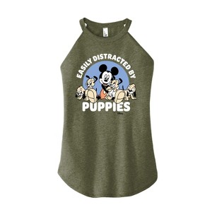 Women's - Disney Classics - Easily Distracted By Puppies Graphic High Neck Tank - 1 of 3