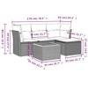 5 Piece Patio Sofa Set with Cushions Poly Rattan vidaXL - 3 of 3