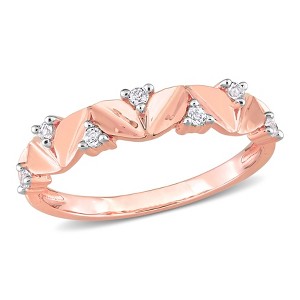 EVERLY JEWELRY | Rose Plated Sterling Silver 1/5 CT TGW White Topaz Fashion Ring - 1 of 4
