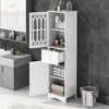 MAYEERTY Tall Bathroom Cabinet Freestanding Storage Drawer Doors MDF Acrylic Door Adjustable Shelf - 2 of 4