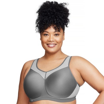 Glamorise Womens High Impact Wonderwire Sports Underwire Bra 9066 Gray :  Target