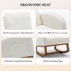HOMEFUN Modern White Teddy Rocking Chair, Glider Chair with Rubber Pad & Side Pocket, Armchair with Solid Wood Frame - 3 of 4