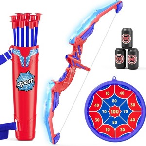 Black LED Kids Bow and Arrow Set with 12 Arrows, Hanging Target & Quiver - Indoor/Outdoor Sport Gift for Boys Girls Ages 4-12 - 1 of 4