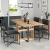 5 PCS Foldable Dining Table Set with 4 Chairs, Dining Table with Storage Rack and MDF Top, Iron Frame Chair with PU Leather Cushion-Baofuwish - 2 of 4