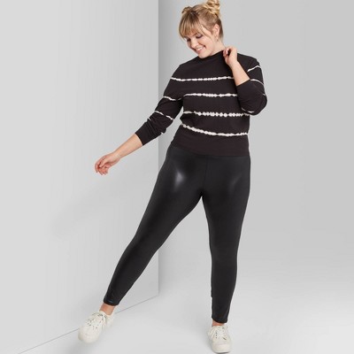 plus size leather look jeggings