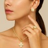 Gold Titanium Steel Flower - Shaped Crystal Minimalist Women's Jewelry Set - 2 of 4