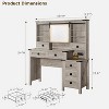 SinCiDo 48" Farmhouse Makeup Vanity Desk w/ Sliding High Definition Mirrors, Charging Station, LED Lights, 7 Drawers & Shelves, Bedroom Vanity Desk - 3 of 4