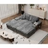 VASIP Convertible Oversized Double Lounge Chair - Fluffy Corduroy Fabric, Combination Design，Modern Sleeper Sofa Chair，for Living Room，Apartment - 4 of 4