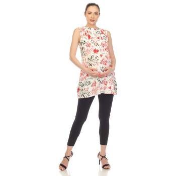 Maternity Floral Sleeveless Tunic Top