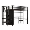 YOOCOZZ Twin Size Metal Loft Bed with Desk, 4-Layer Ladder Shelves, Built-in Wardrobe - 3 of 4