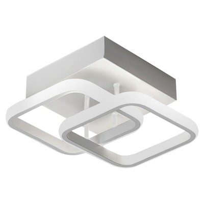 YIYIBYUS Modern White Square Semi-Flush Mount LED Ceiling Light