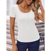 Clearlove Women's 2025 Short Sleeve T Shirt Square Neck Slim Fitted Tops Summer Basic  Tee Tops - 3 of 4