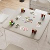 5-Piece Folding Table and Chair Set, PU Upholstered Foldable Card Table with 4 Metal Chairs, Portable Dining or Event Furniture, Beige - 2 of 4